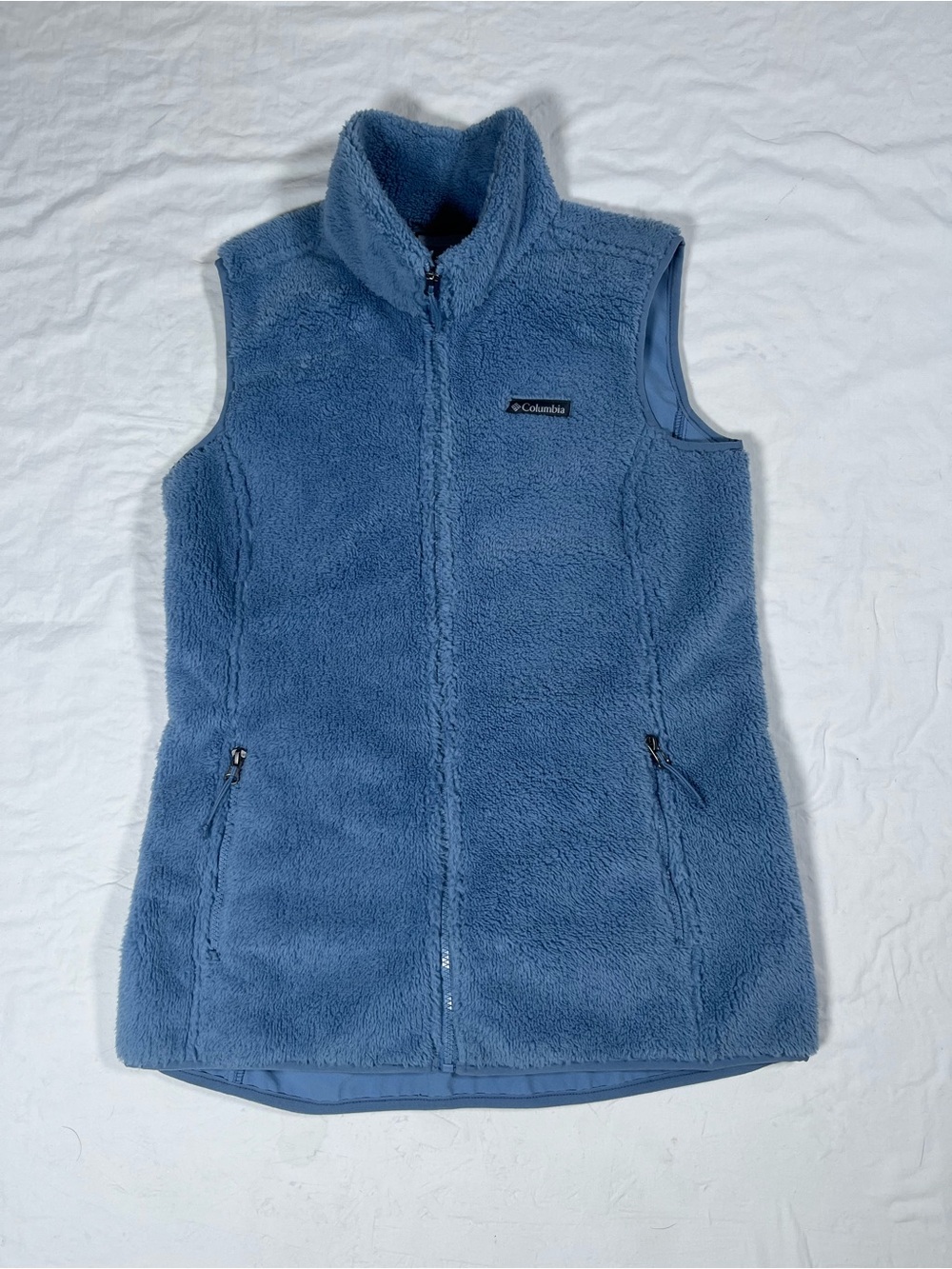 Columbia Blue Sherpa Fleece Vest Women’s Size Medium